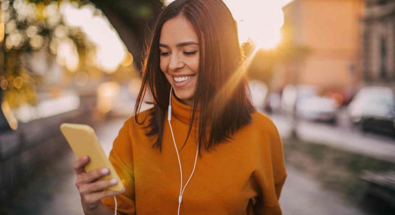 woman using phone