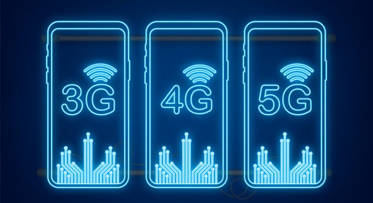 mobile data network types shows in image 3g 4g and g5