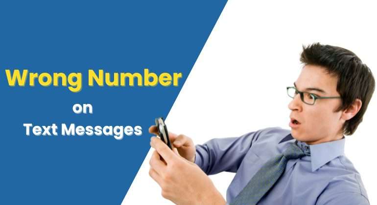 wrong number showing on text messages