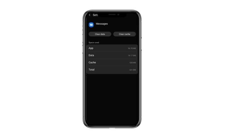 clear message app cache to fix mms error